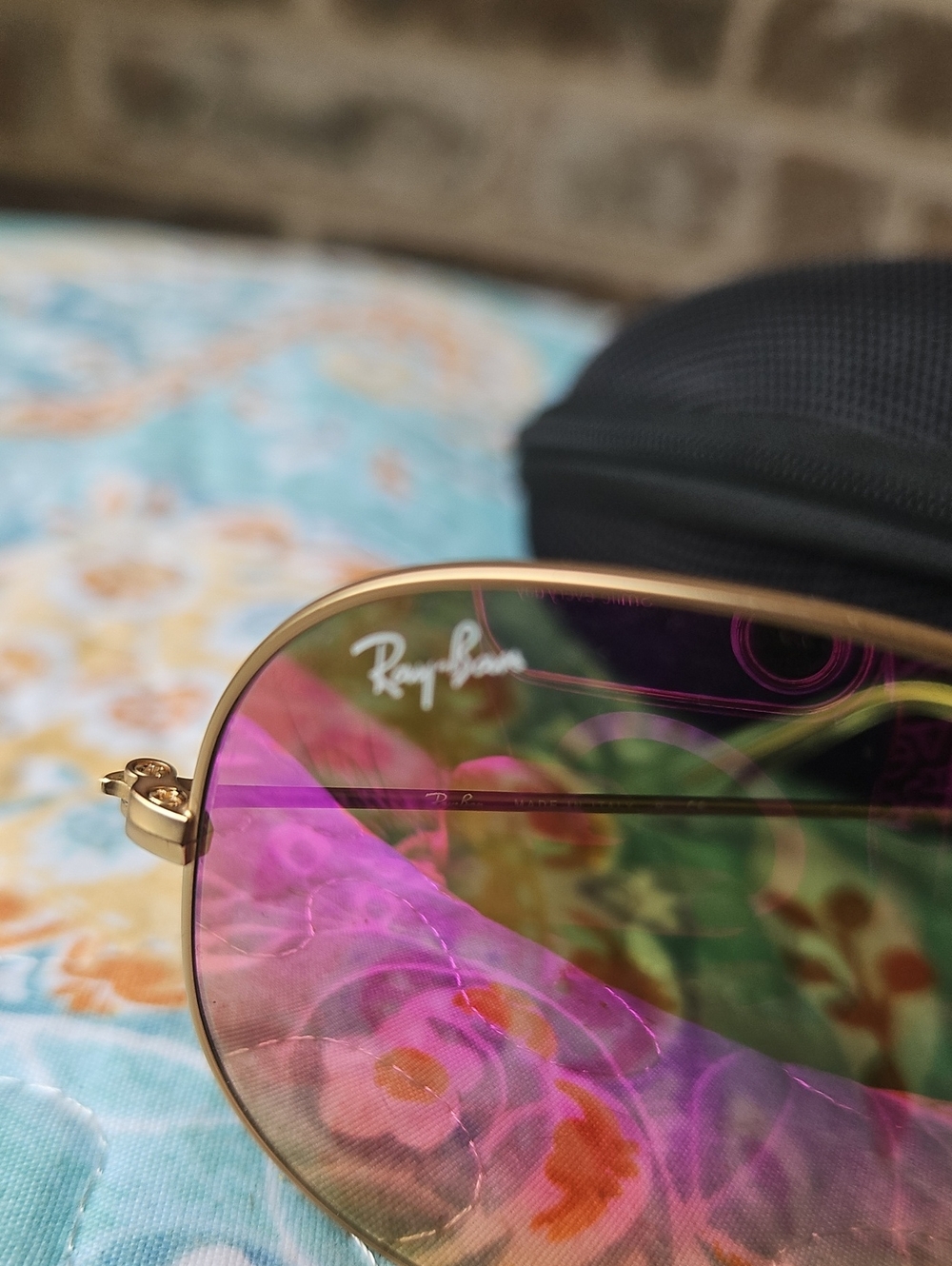 Ray-Ban Authentic Flash Pink Lens RB3025 Pilot Aviator Mirrored Gold Sunglasses - Picture 3 of 7